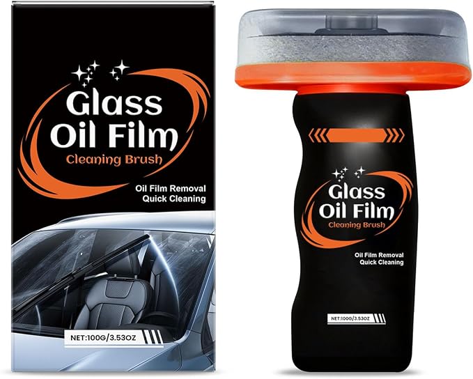 Oil Film Cleaning Brush for Car Windshield, 100g Glass Oil Film Remover by Snlrntin