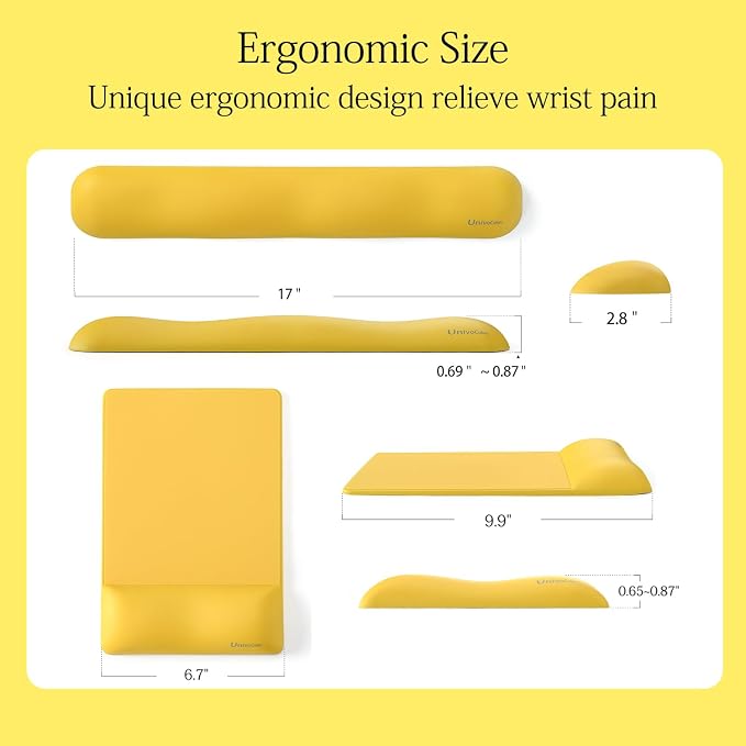 UnivoColors Design-Wave Set of Keyboad Wrist Rest & Mouce Pad, Artificial - Image 5