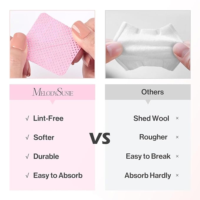 MelodySusie 600Pcs Lint Free Nail Pink Wipes Super Absorbent Soft Non-Woven - Image 5