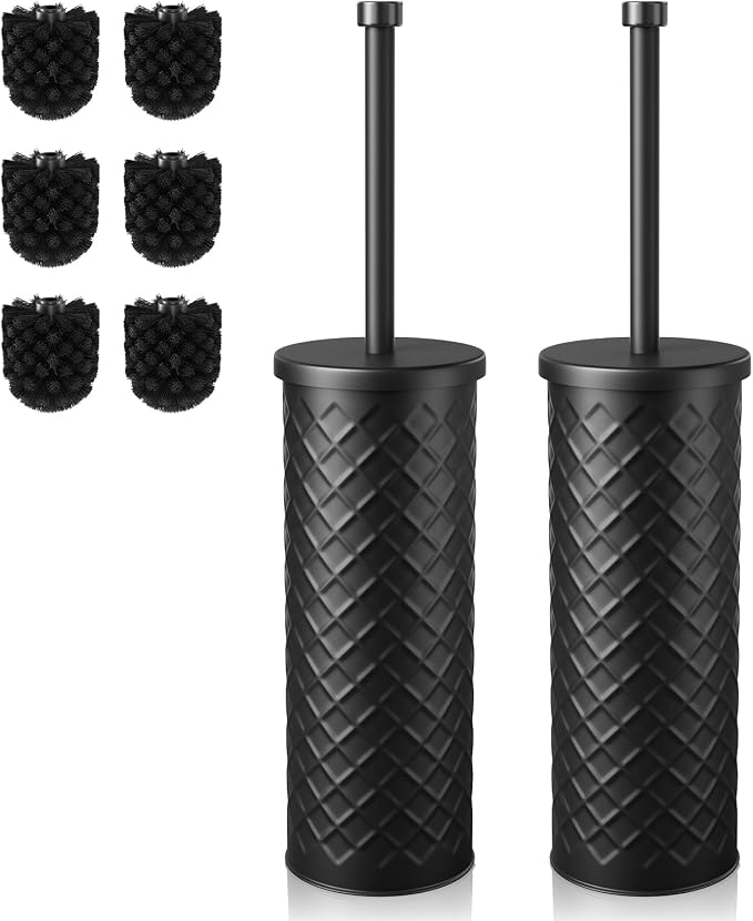 Toilet Bowl Brush and Holder Set 2 Pack by Bathway
