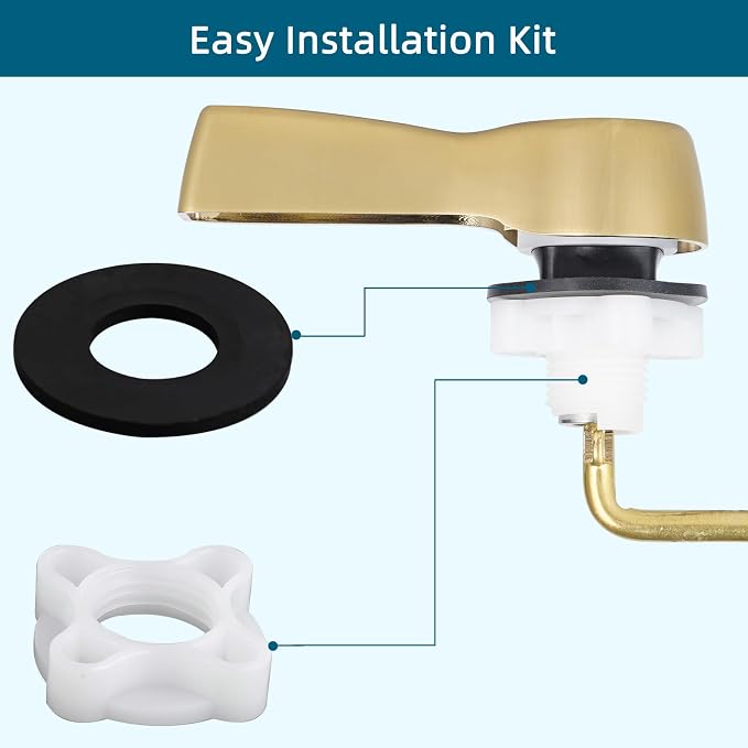 Hygie Rinse Metal Toilet Handle Replacement, Universal Front Mount, Brushed - Image 5