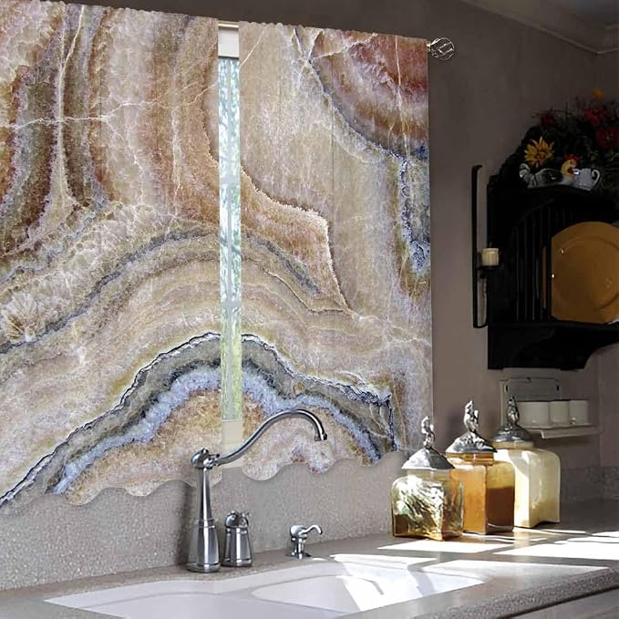Onyx Marble Kitchen Curtains Nature Stone Surface Pattern Rock Granite Texture - Image 4