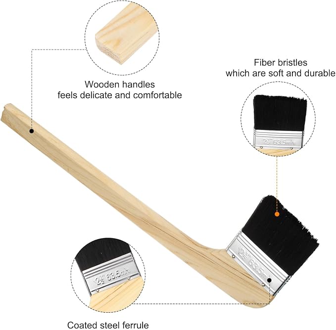 HARFINGTON Paint Brush 3Pcs 2.5" Brush Width Reusable Variety Angled Bend - Image 4