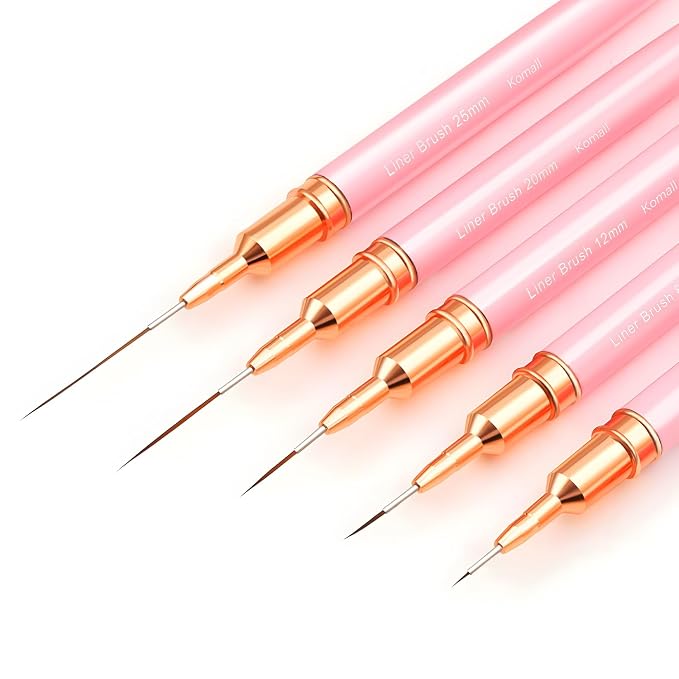 Metallic Nail Art Brushes, UV Gel Polish Painting Art Design Pen by Komall