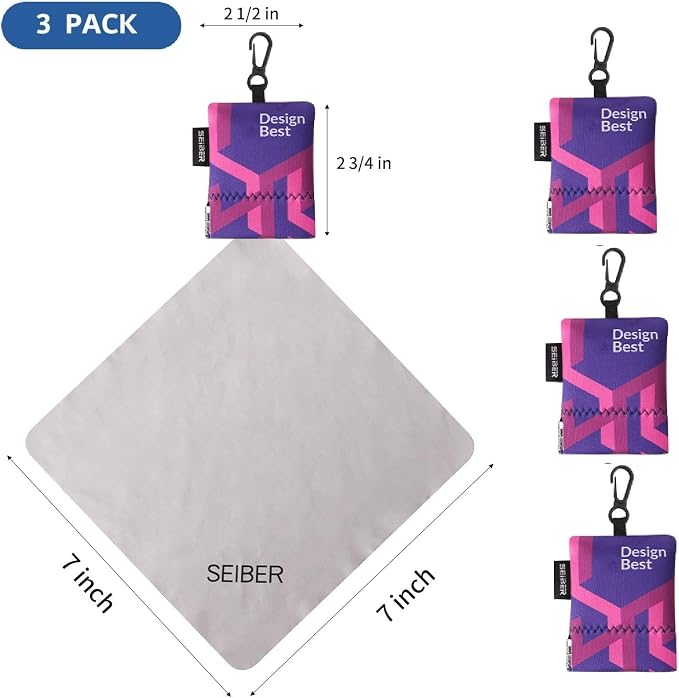 SEIBER Eyeglass Cleaning Microfiber Cloth, 7 x 7 inch Glasses Cloth - Image 3