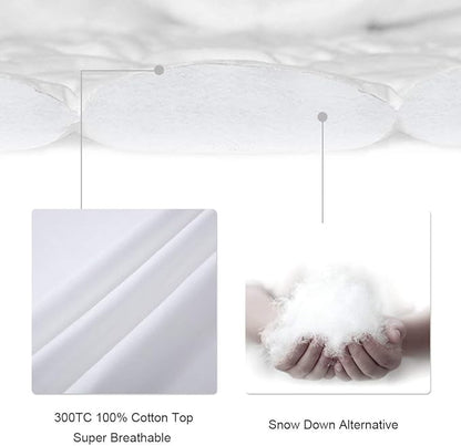 LEISURE TOWN Mattress Pad Queen Size Soft Cotton Mattress Cover,Quilted Fitted Mattress Topper with Deep Pocket fits 8-21 inch Mattress,Breathable Fluffy Pillow Top,Cooling Mattress Protector, Grey