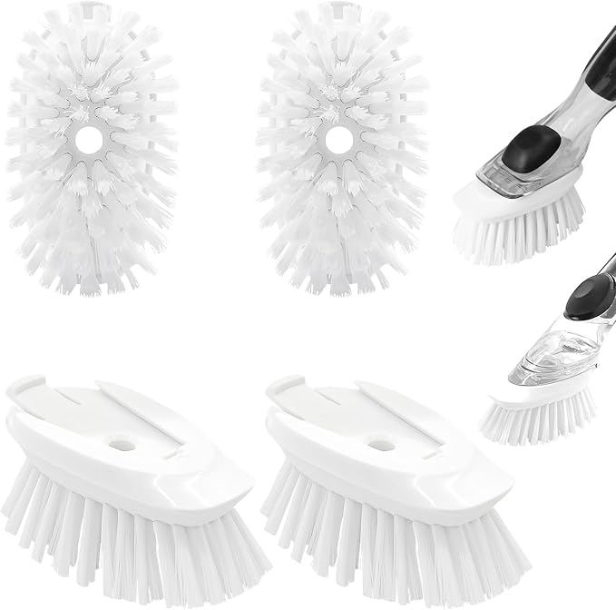 Dish Brush Refill, 4 Pack Dish Brush Replacement Head by pamrack