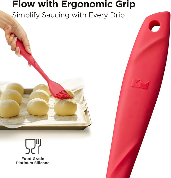 Kitchen Mama WaltzGrip Platinum Silicone Basting Pastry Brush: Set of 2 - Image 3