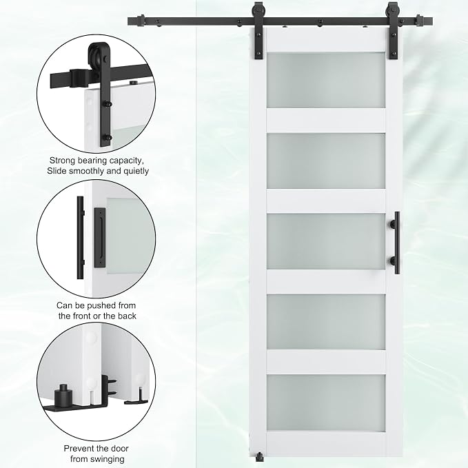 SMARTSTANDARD 30" x 84" Glass Barn Door - Image 6