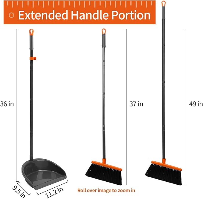 Long Handle Broom with Dustpan Combo Set - Image 3