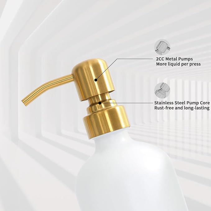 Gold Soap Dispenser Set, Glass Soap Dispenser - Image 5