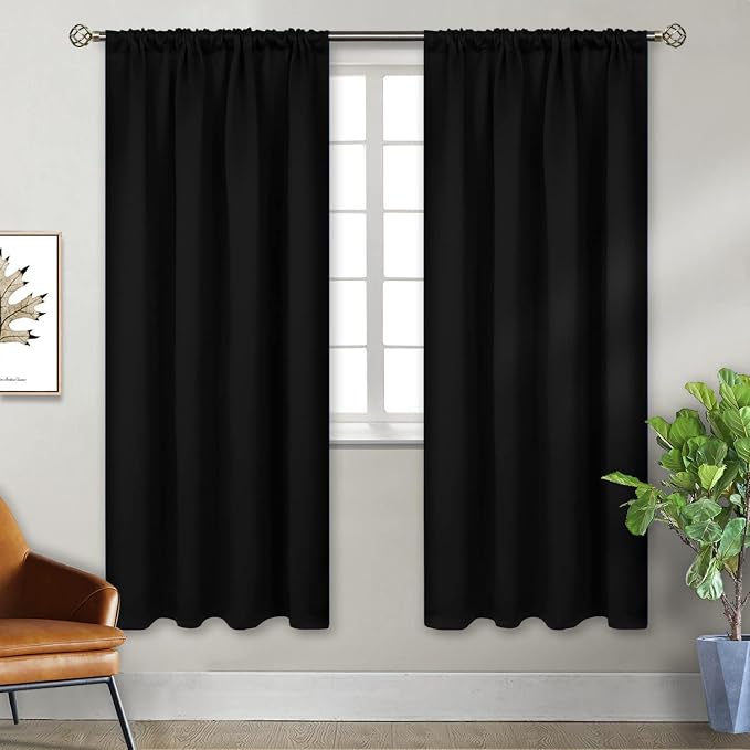 BGment Black Blackout Curtains for Bedroom 52 x 72 Inch Long - Image 7