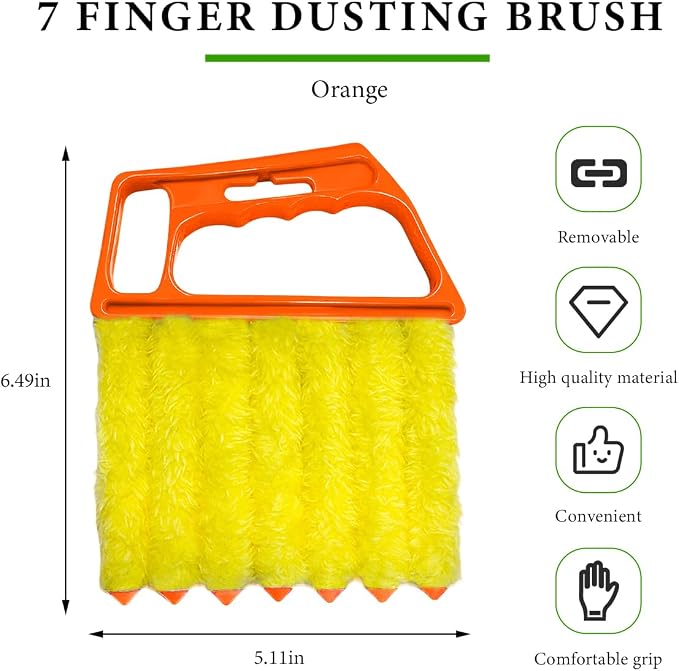 Blind Cleaner Duster Tool, Window Venetian Hand-held 7 Finger Dusting Cleaner - Image 2