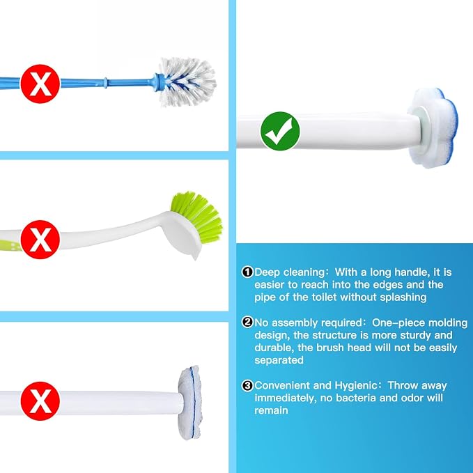 Disposable Toilet Brush Holder Set Toilet Wand Toilet Cleaner Scrubber - Image 6