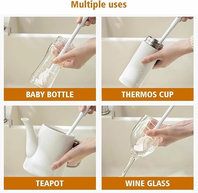 Folded Soft Bristle 360 ° Silicone Cup Brush Water Bottle Cleaner - Image 7