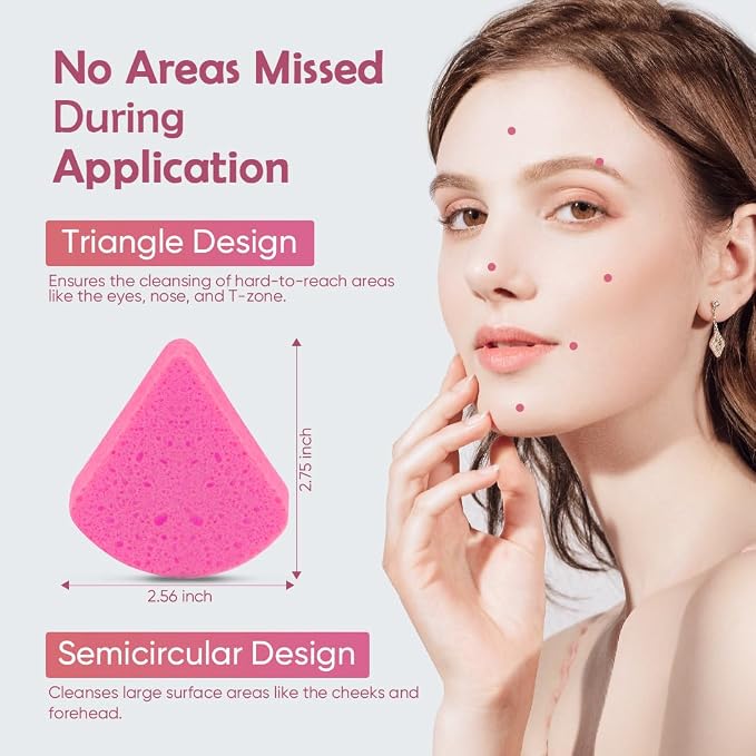 AIDEA 48Count Compressed Facial Sponges Pink, Disposable Face Sponges, 100% - Image 4