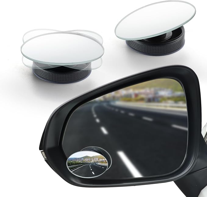 LivTee Blind Spot Car Mirror, Oval HD Glass Frameless Convex Side Mirror by LivTee