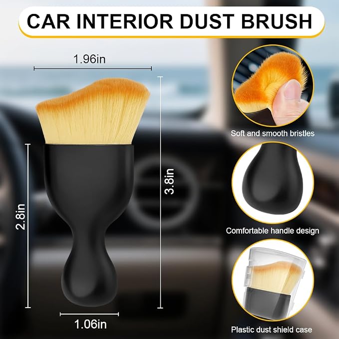 3 PCS Car Detailing Brush, Car Interior Cleaning Dust Brush, Soft Bristle - Image 4