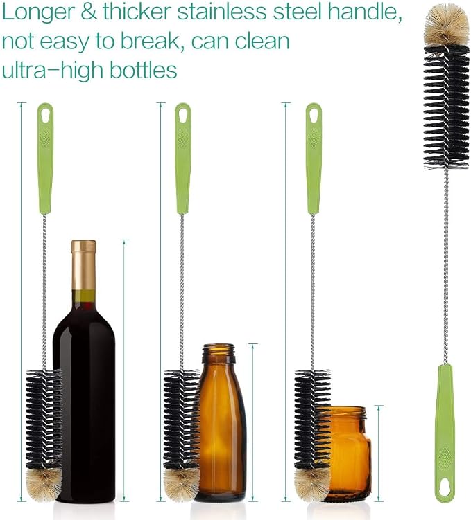 Long Bottle Cleaning Brush，Household Kitchen Cleaning Brush Set - Image 4
