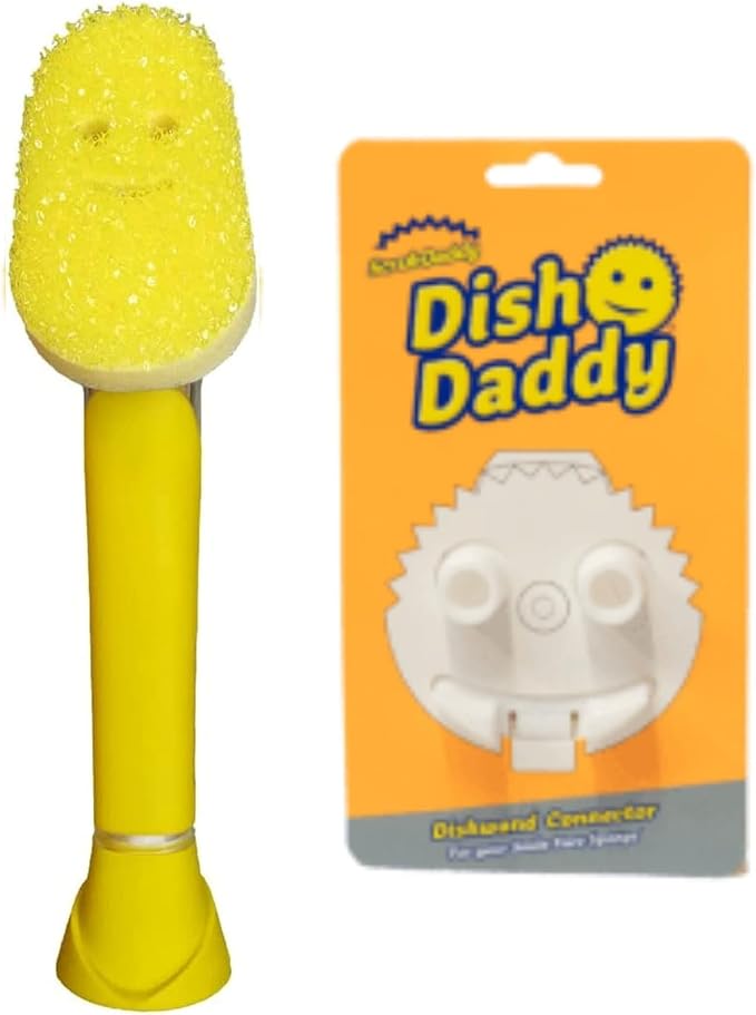 Scrub Daddy Dish Daddy Dish Wand & Connector Head, Soap Dispensing Dish Brush by ScrubDaddy