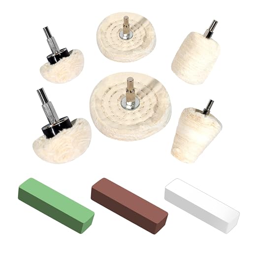 6PCS Buffing Wheels for Drill and 3 PCS Polishing Compounds, Wheel Polishing Kit by Unknown