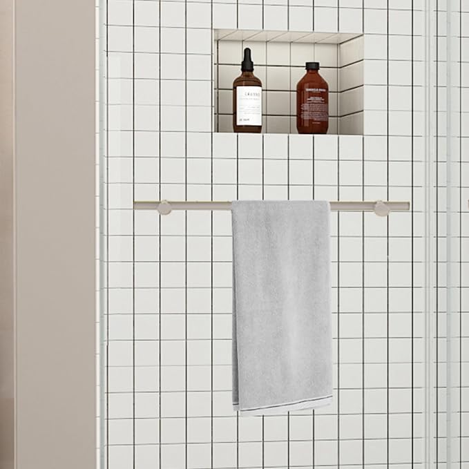 Sunrosa Frameless Double Sliding Shower Door 56 1/8-60" W x 76" H, 5/16" Thick - Image 8