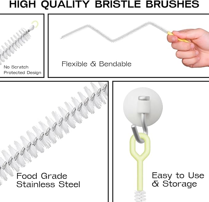 Straw Clean Brush Extra Long 12 Inch Straw Tube Brushes - Image 4