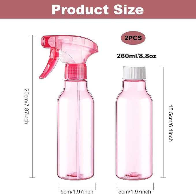 Cosywell Plastic Spray Bottles 8.8oz/260ml 2 Pack Empty Spray Bottle - Image 3