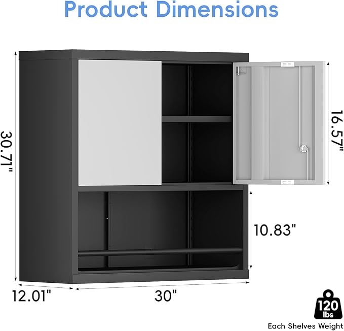 Metal Garage Cabinets, Lockable Storage Cabinet, Metal Cabinet - Image 3
