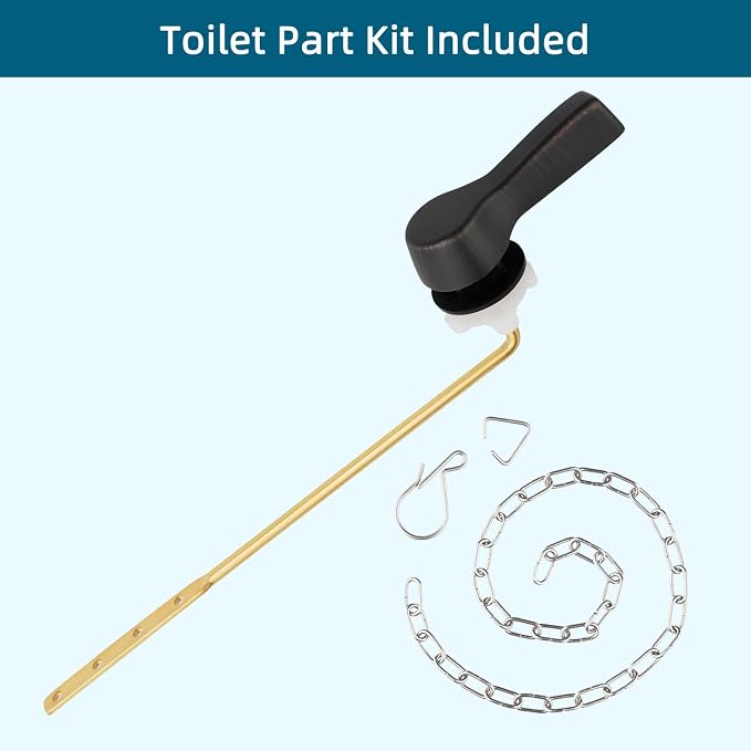 Hygie Rinse Metal Toilet Handle Lever Flush Replacement, Universal Front Mount - Image 6
