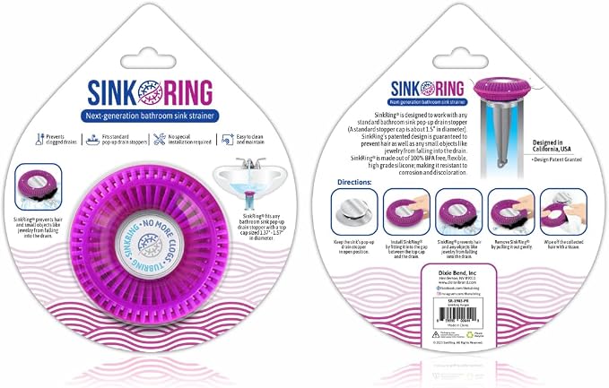 Bathroom Sink Hair Catcher for Pop-Up Drain – SinkRing 1.57" Precision Strainer - Image 6