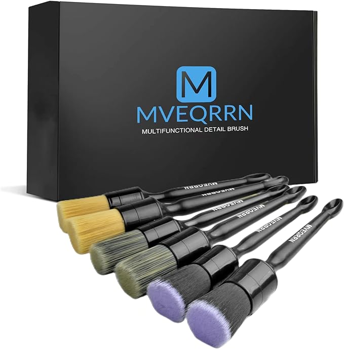 6pcs Car Detailing Brush Set-2pcs Boars Hair Car Detailing Brushes, Leather by MVEQRRNcardetailbrushset