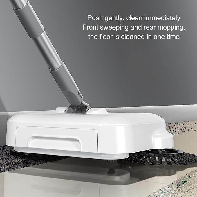 Zerodis Hand Push Sweeper, 2 in 1 Wet Dry Use 360 Degree Rotating Quiet Manual - Image 3