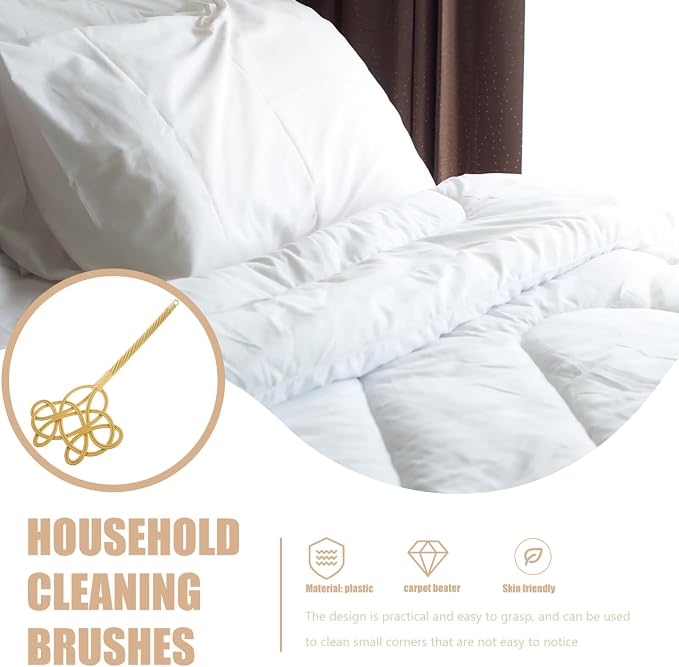Carpet and Rug, Rattan Rug Pillow Dust Long Handle Paddle Comforter Manual Dust - Image 2