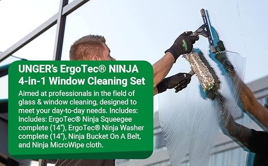 Unger Commercial ErgoTec Advanced Window Cleaning Ninja Kit 4-in-1 – Squeegee - Image 2