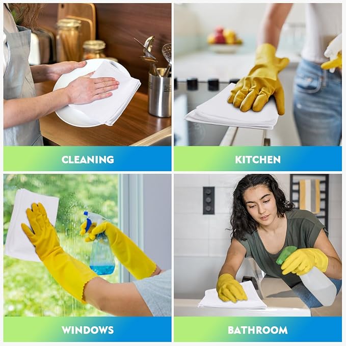 HOMEXCEL Microfiber Cleaning Cloth 6 Pack 12.5 x 12.5 inch Microfiber Towels - Image 6