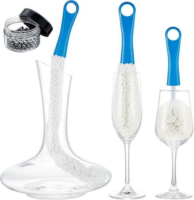Boao 3 Pcs Decanter Cleaning Brush Wine Glass Decanter Flexible Bottle Brush Set by Boao