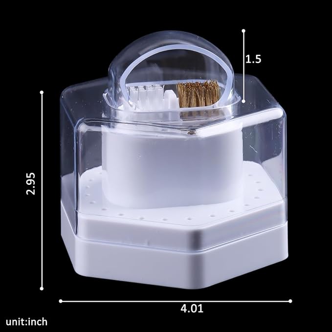 2 in1 Nail Drill Bit Holder and Nail Drill Bits Cleaner Brush Case, 24 Holes - Image 2