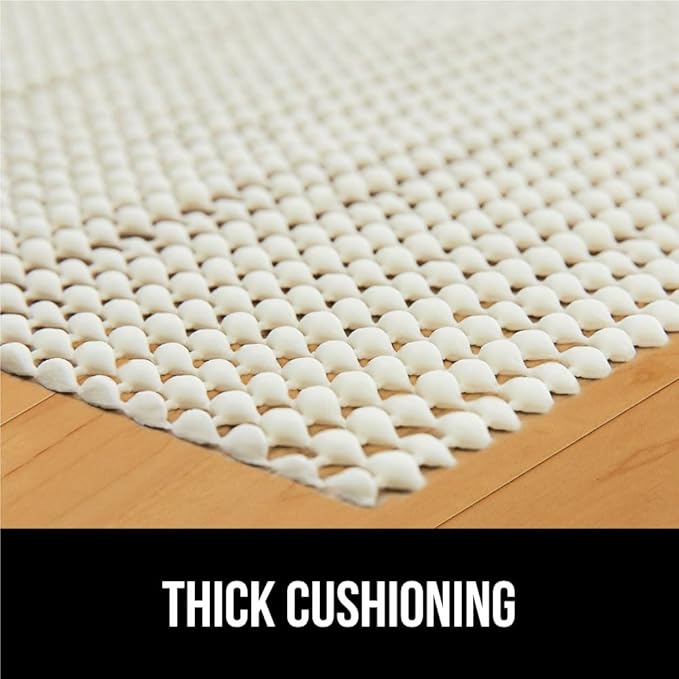 GORILLA GRIP Strong Rug Pad Gripper, US Designed, Grips Help Keep Area Rugs Safe and in Place, Slip and Skid Resistant Pads for Hard Floors, Under Carpet Mat Cushion and Hardwood Protection 2x3 FT