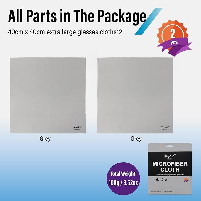 2 Park 16''x16'' Extra Large Oversized Microfiber Cleaning Cloth 40×40cm - Image 2