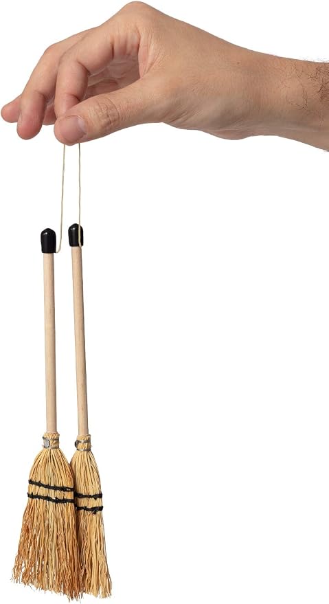 MENDI Handmade 2 Miniature Broom 8"-9" Made in Europe. A Detail by MENDI
