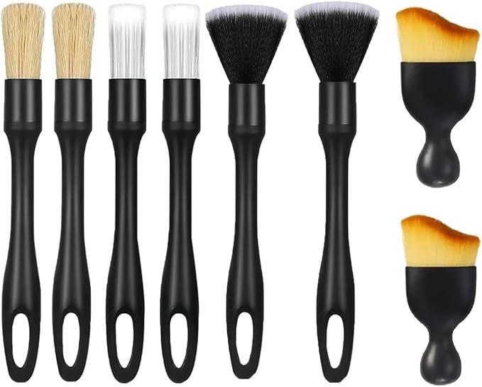8PCS Car Detailing Brush Set，Soft Car Cleaning Brush，for Cleaning interiors Car by Rneswi