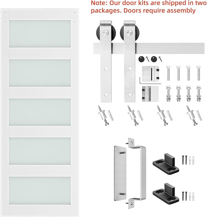 SmartStandard 28 x 84 inch Glass Barn Door - Image 5