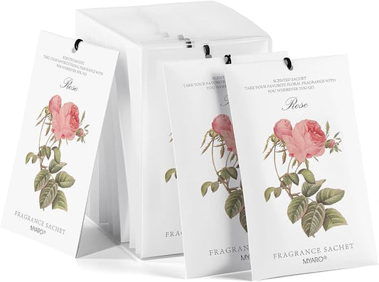 MYARO 12 Pcs Rose Sachets Deodorizer Room Air Freshener Long Lasting Home Odor by MYARO