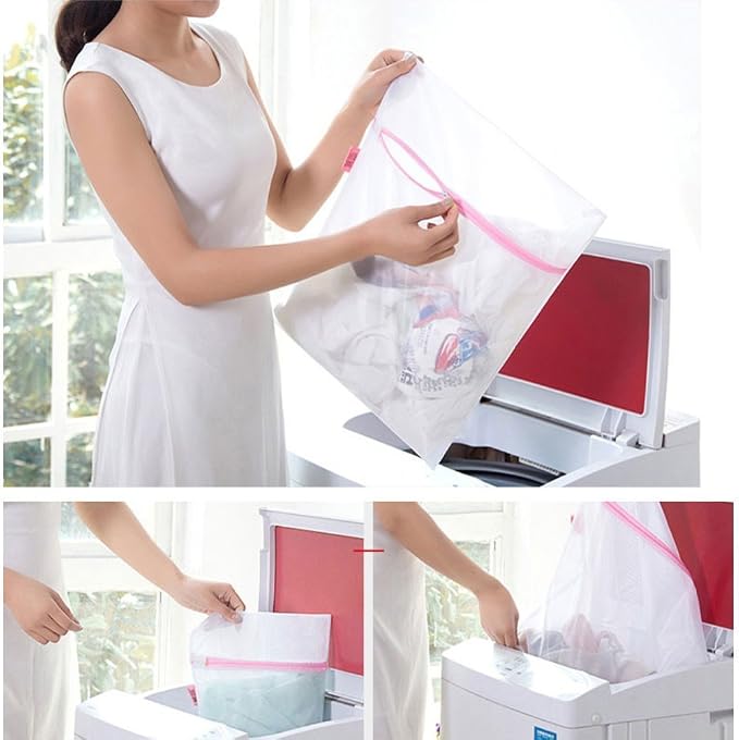 Pack of 5 Mesh Laundry Washing Bags-5 Large - Image 4