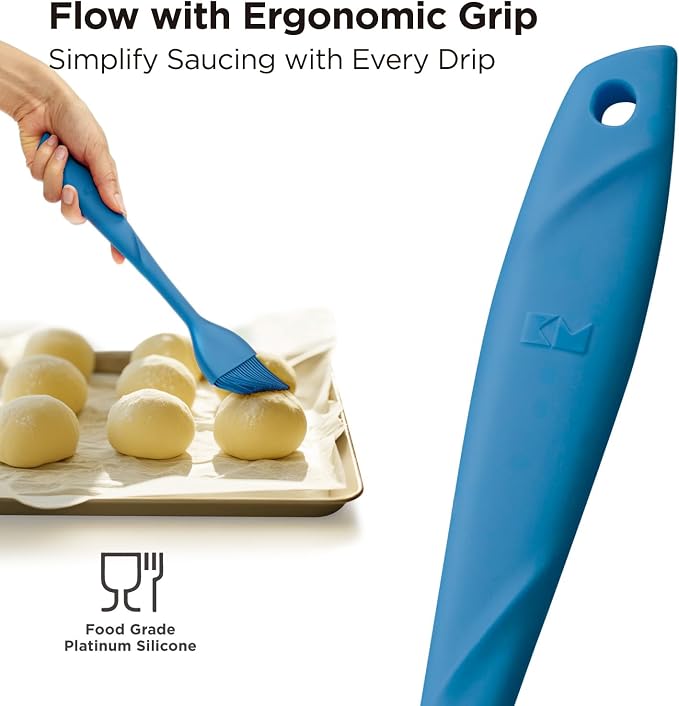 Kitchen Mama WaltzGrip Platinum Silicone Basting Pastry Brush: Set of 2 - Image 3