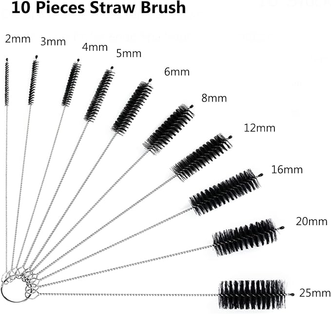 Coffee Brush Set, 13 Pieces Natural Wood & Nylon, Includes Wooden, & Gap Brushes - Image 3