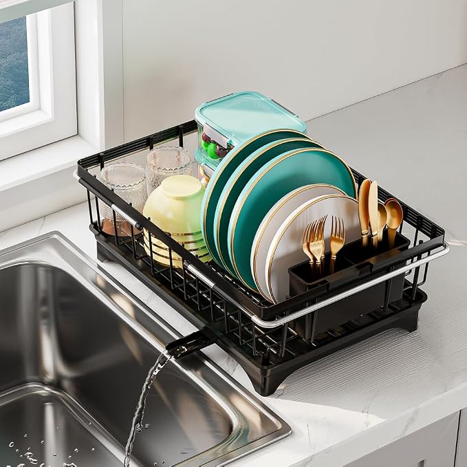 Small Dish Drying Rack in Sink, Expandable Stainless Steel Dish Drainers - Image 3