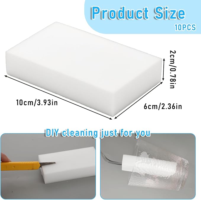 10Pcs Melamine Sponges for Multi-Purpose Cleaning Extra Thick and Long Lasting - Image 2