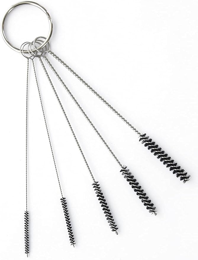 10" Tube Cleaning Brush Set, 5 Pack Small, Extra Long Nylon Straw Brushes by TheScoopie